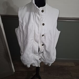 Lands' End Women's White Button-Up Vest